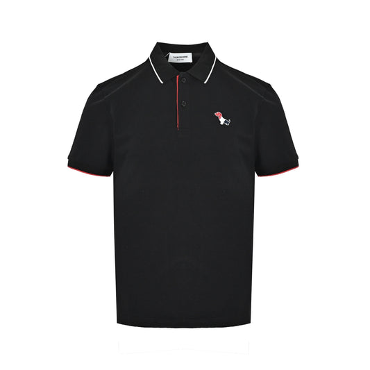 Thom Browne/Thom Brown three-color puppy patch embroidered Polo short sleeves