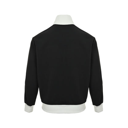 Adidas clover embroidered retro stand collar jacket