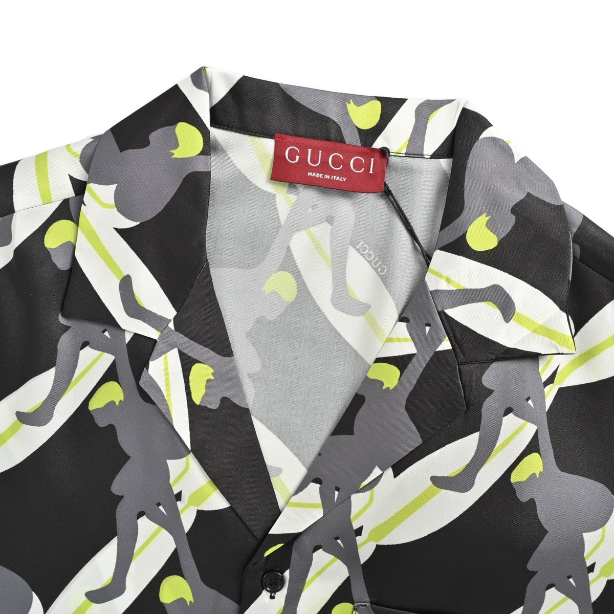 Gucci 25ss surf mulberry silk suit short-sleeved shirt