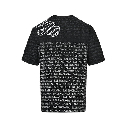 Balenciaga letter embroidered gradient printed short sleeves