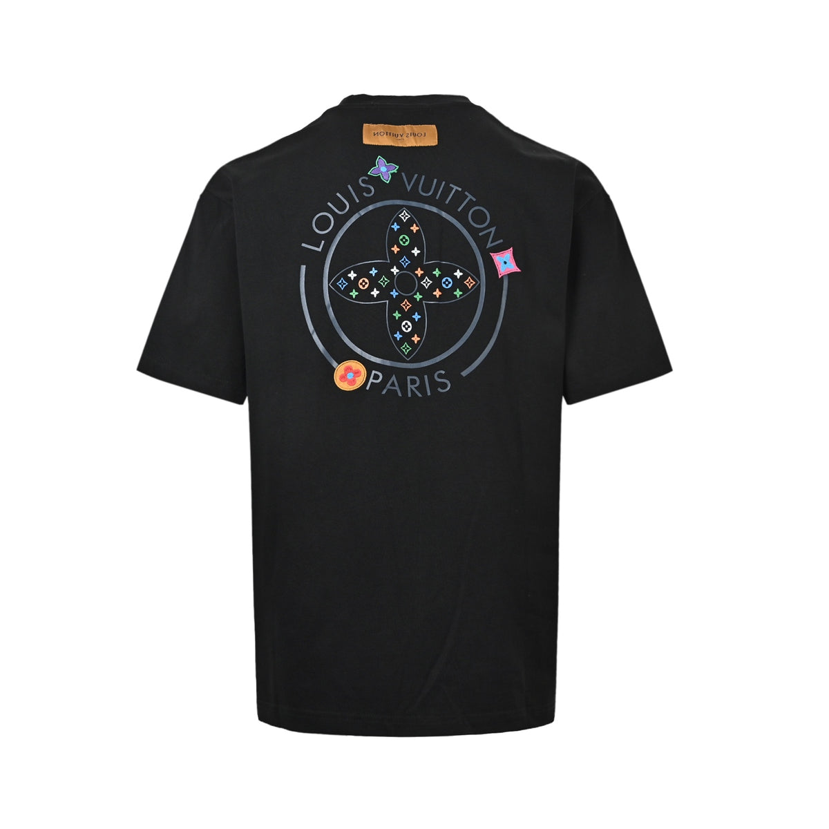 Louis Vuitton colorful three-flower embroidered short sleeves