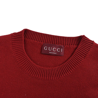 Gucci 25Fw chest double G embroidered crew neck sweater