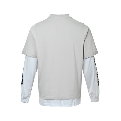 Balenciaga ring fake two-piece printed embroidered long-sleeved T-shirt