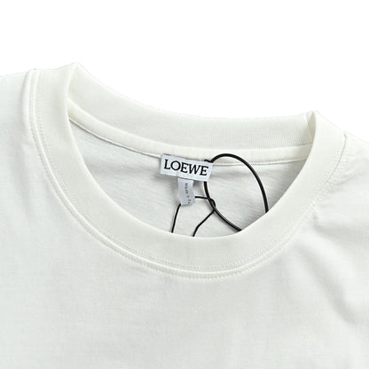 Loewe/Loewei classic embroidered letter pocket short sleeves