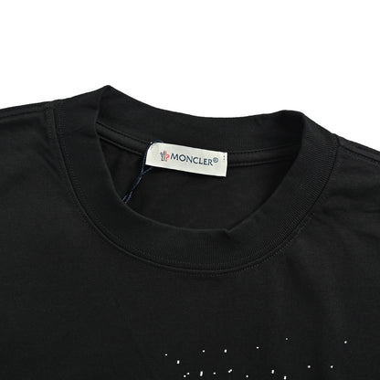 Moncler/mask blue and red contrast splash ink short sleeves