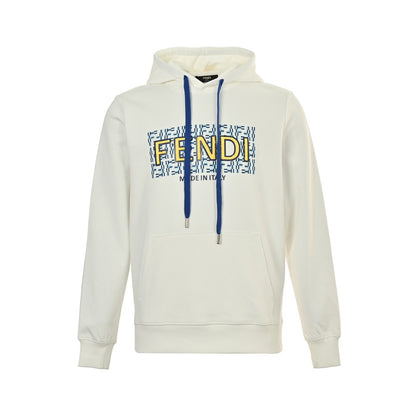 Fendi 25Fw FF towel embroidered letter patch hooded sweatshirt