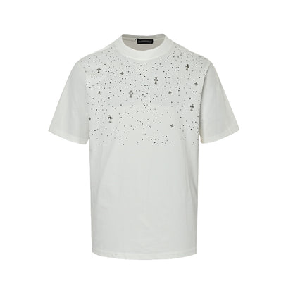 Chrome Hearts/Chrome Heart Metal Cross Hot Diamond Short Sleeves