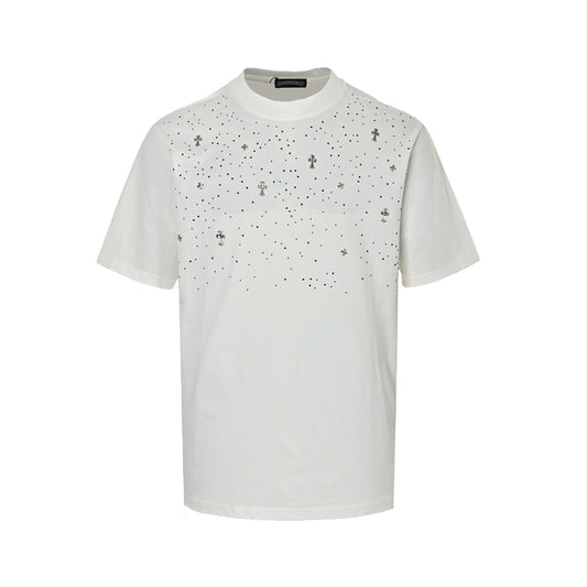 Chrome Hearts/Chrome Heart Metal Cross Hot Diamond Short Sleeves