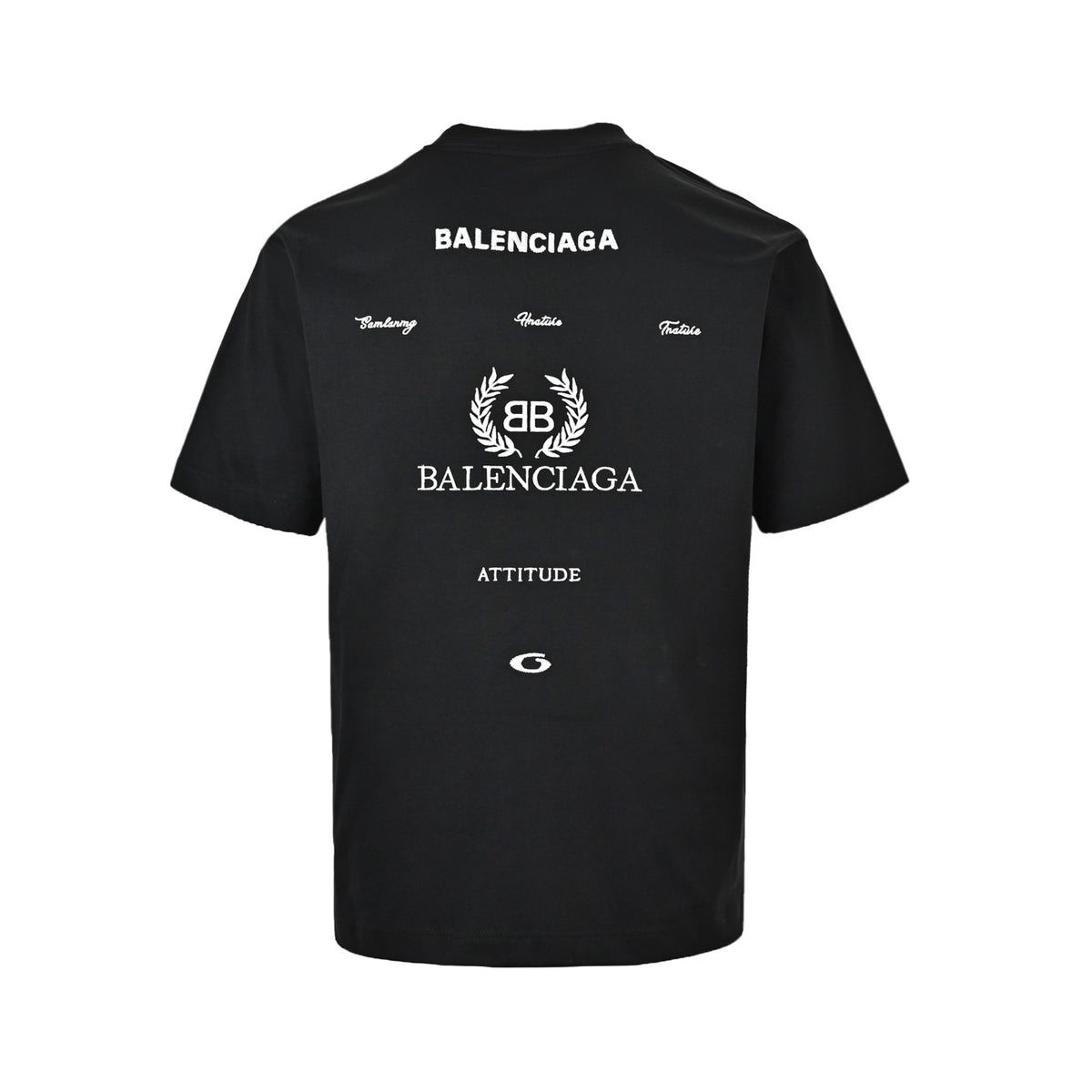 Balenciaga round neck short sleeves with wheat ears embroidery on the back