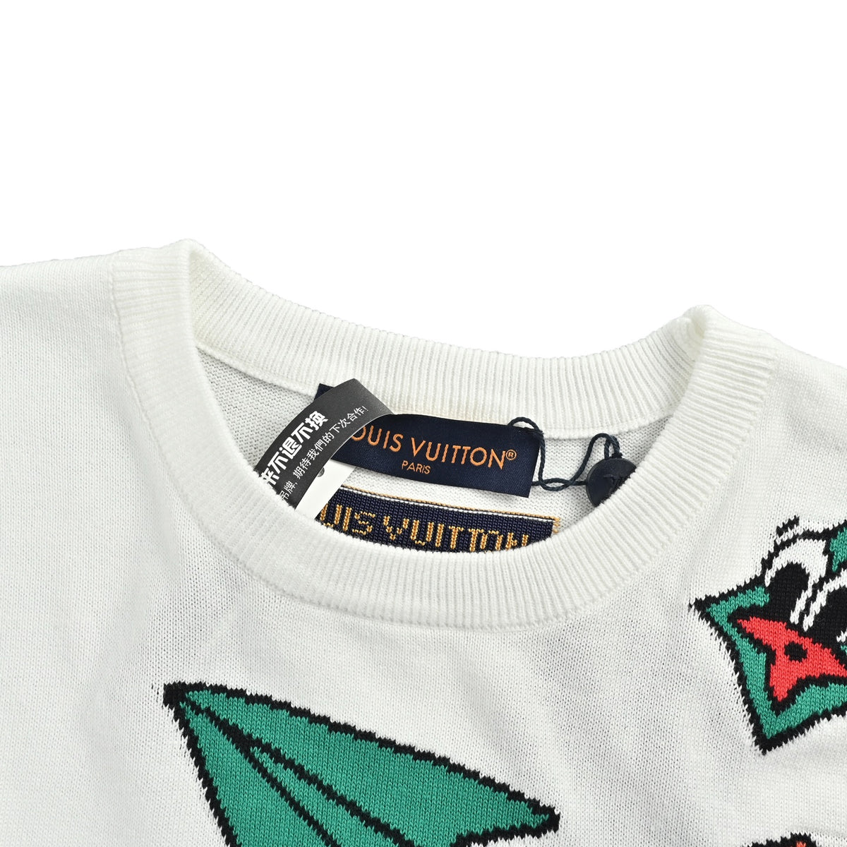 Louis Vuitton aircraft jacquard round neck knitted short sleeves