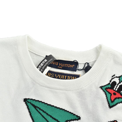 Louis Vuitton aircraft jacquard round neck knitted short sleeves
