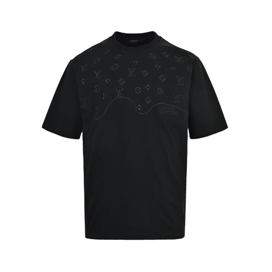 Louis Vuitton dark pattern half-length presbyopia logo embroidered short sleeves