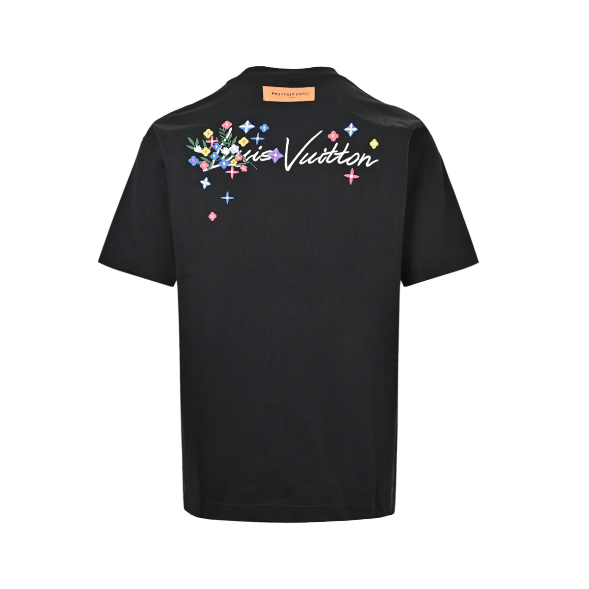 Louis Vuitton 26ss floral initials embroidered round neck short sleeves