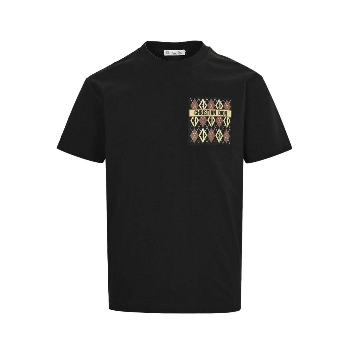Dior 25ss diamond-shaped leather label pocket short sleeves