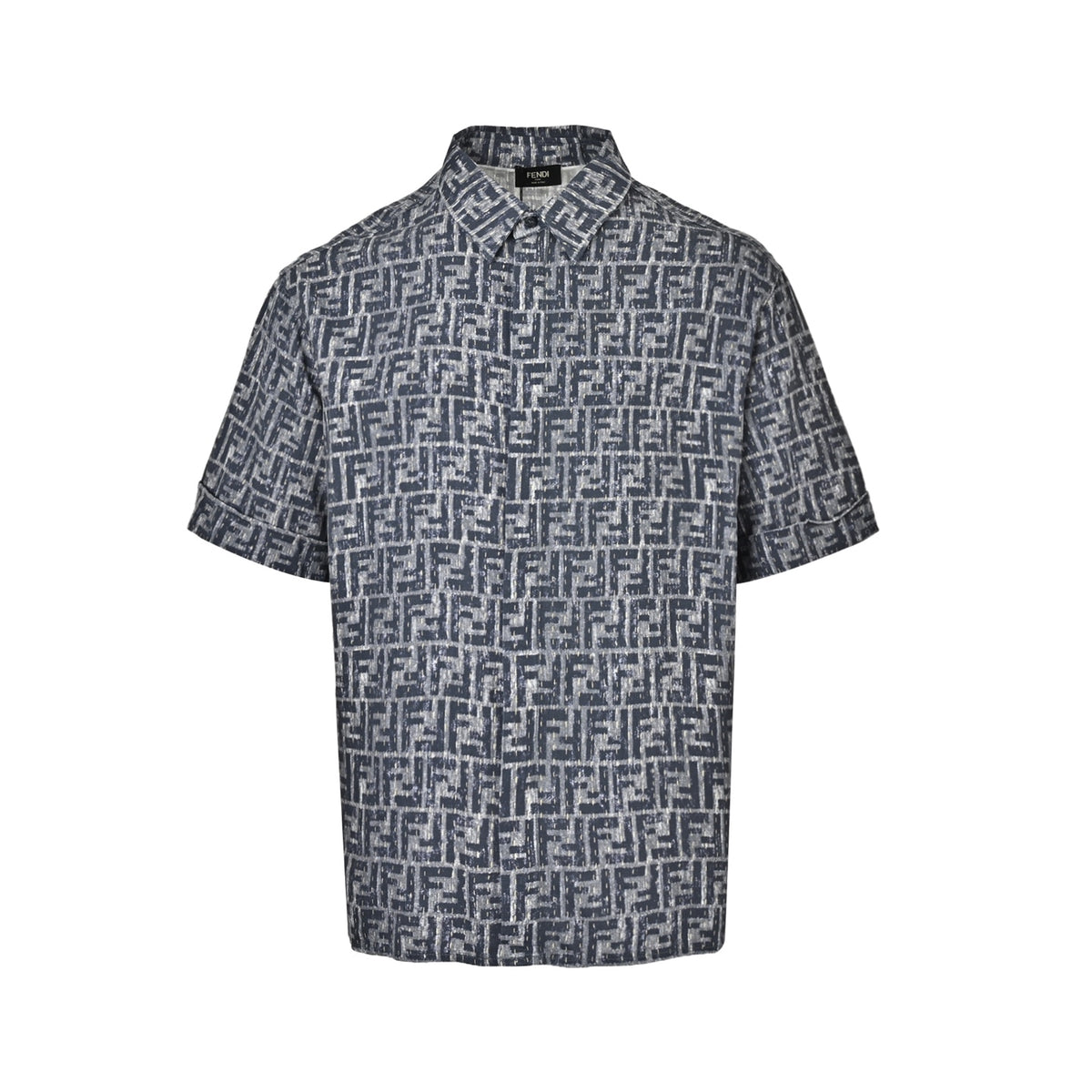 Fendi topstitched FF jacquard short-sleeved shirt