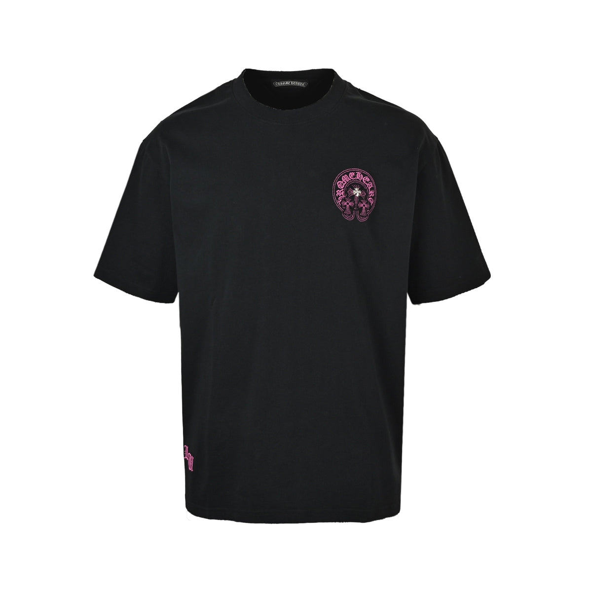 Chrome Hearts/Chrome Heart Horseshoe Cross burned patch patch hole short sleeves