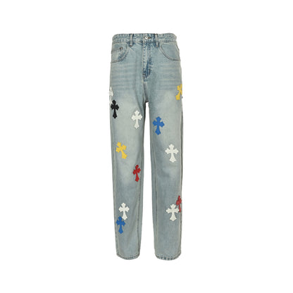 Chrome Hearts/Chrome Heart Macaron Color Cross Jeans