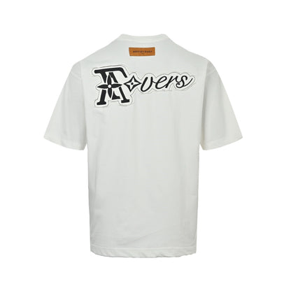 Louis Vuitton 26ss heavy duty frayed patch embroidered short sleeves
