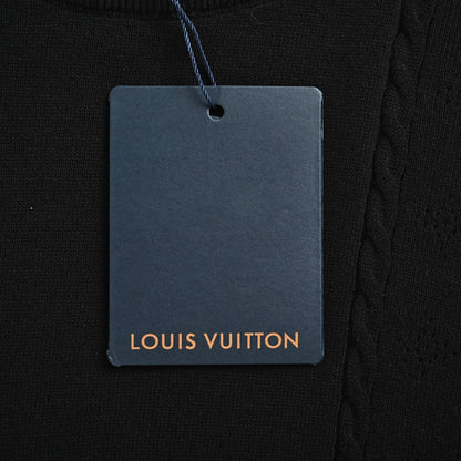 Louis Vuitton hem three-flower jacquard mesh crew neck sweater