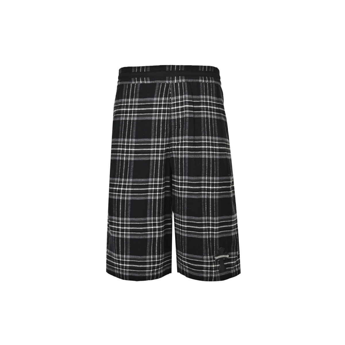 Chrome Hearts plaid cross leather label three-quarter shorts
