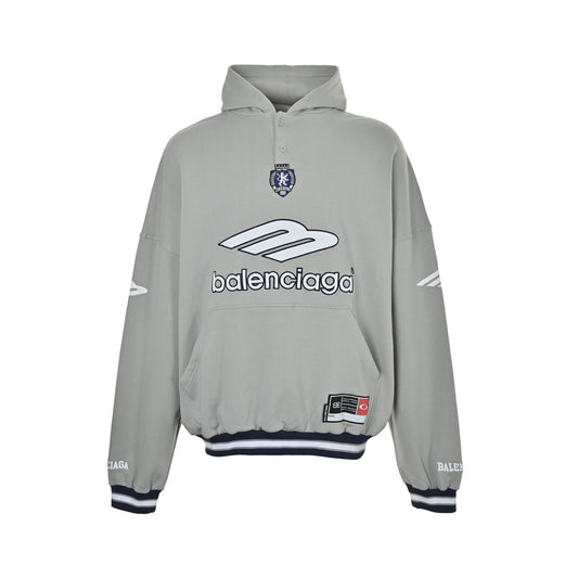 Balenciaga 26ss badge patch embroidered hooded sweatshirt