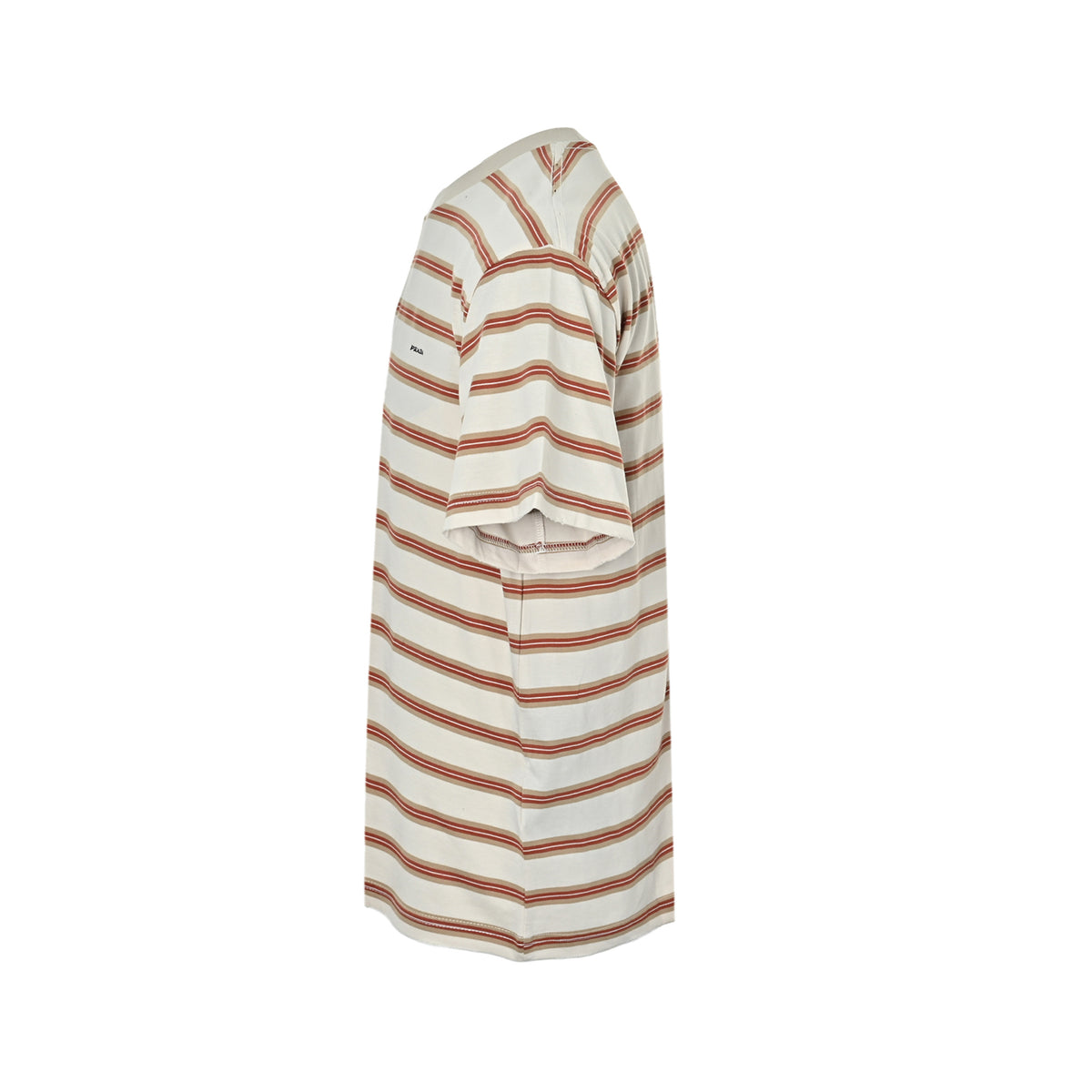 Prada Brown and red striped short-sleeved midsole