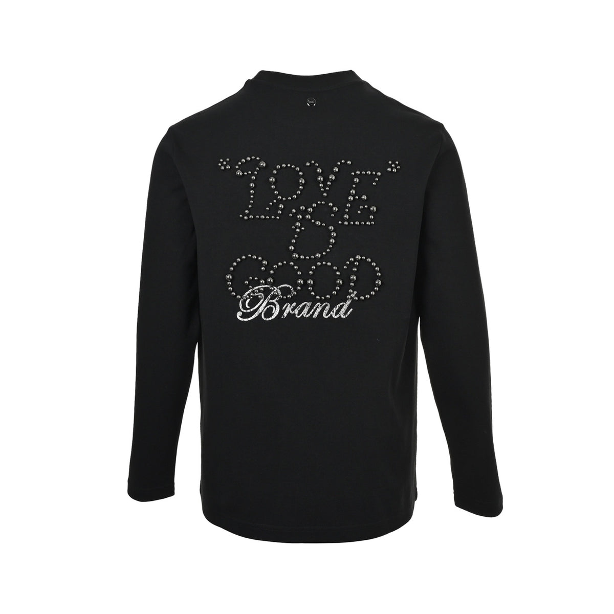 Good Brand Dark pattern electroplated porcelain pearl letters embroidered letters laminated T-shirt