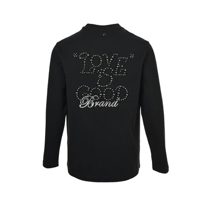 Good Brand Dark pattern electroplated porcelain pearl letters embroidered letters laminated T-shirt