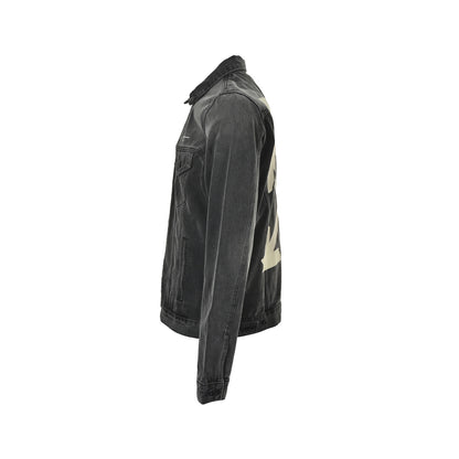OFF WHITE C/O VIRGIL 20Fw yellow rubber arrow print denim jacket