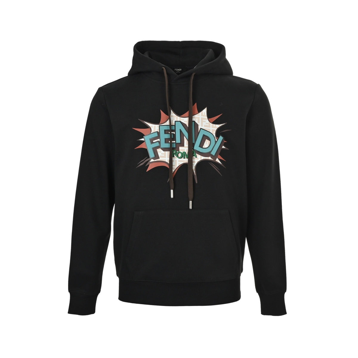 Fendi letter laminated printed hooded sweatshirt