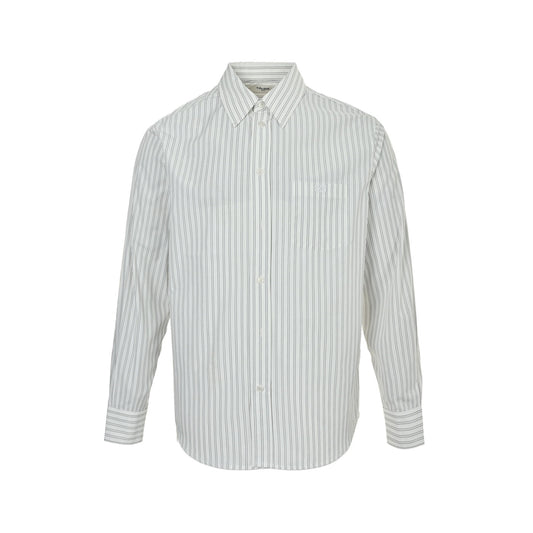 Celine Arc de Triomphe vertical stripe embroidered long-sleeved shirt