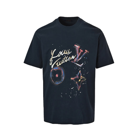 LouisVuitton/Louis Vuitton oil painting handwritten signature embossed short sleeves