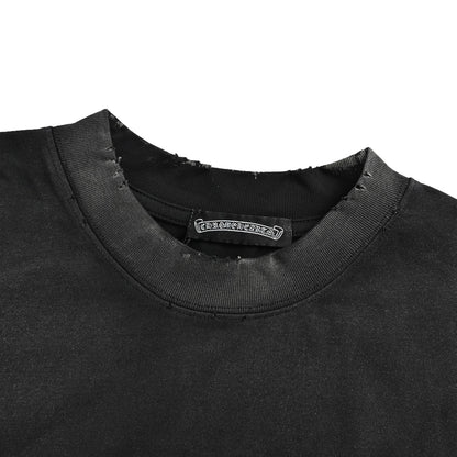 Chrome Hearts/Chrome Heart Heavy Dark Pattern Horseshoe Cross Patch Embroidered Short Sleeves