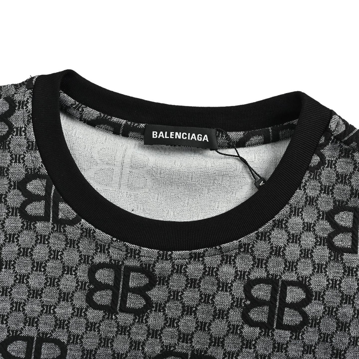 Balenciaga 26ss full BB presbyopia jacquard short sleeves