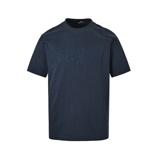Fendi 26ss twisted letter embroidered short sleeves