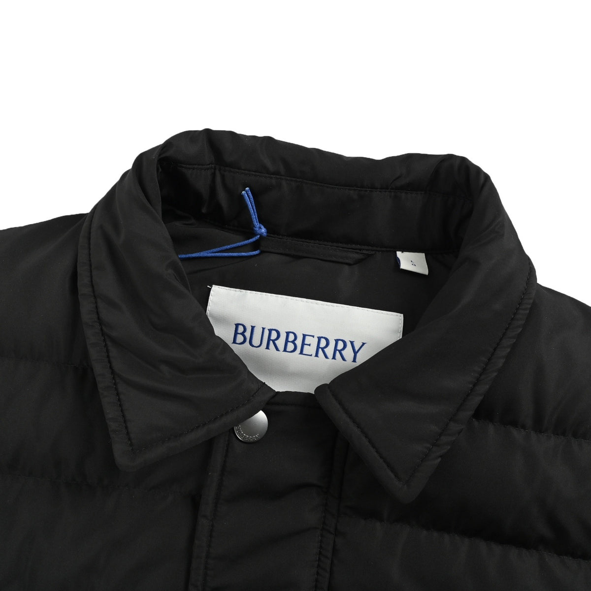 Burberry leather patch pocket lapel down jacket