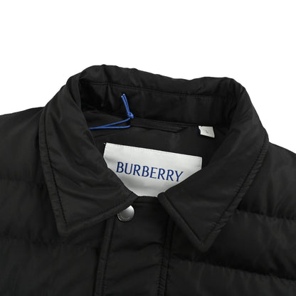 Burberry leather patch pocket lapel down jacket