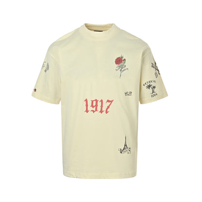 Balenciaga/Balanciaga 1917 rose limited print short sleeves