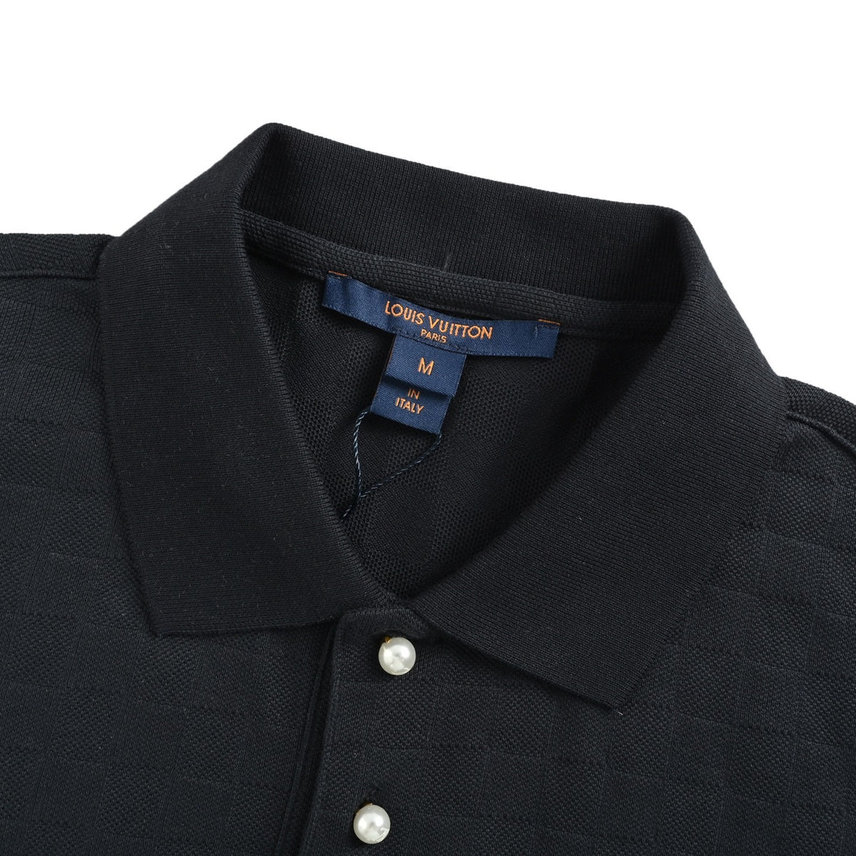 Louis Vuitton pearl button checkerboard embroidery Polo short sleeves