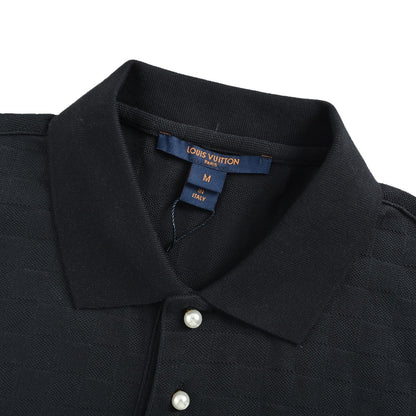 Louis Vuitton pearl button checkerboard embroidery Polo short sleeves