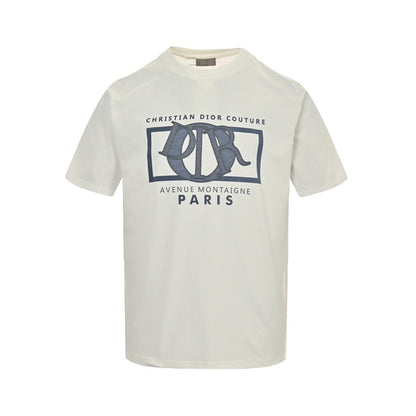 Dior 24ss patch embroidered letter short sleeves