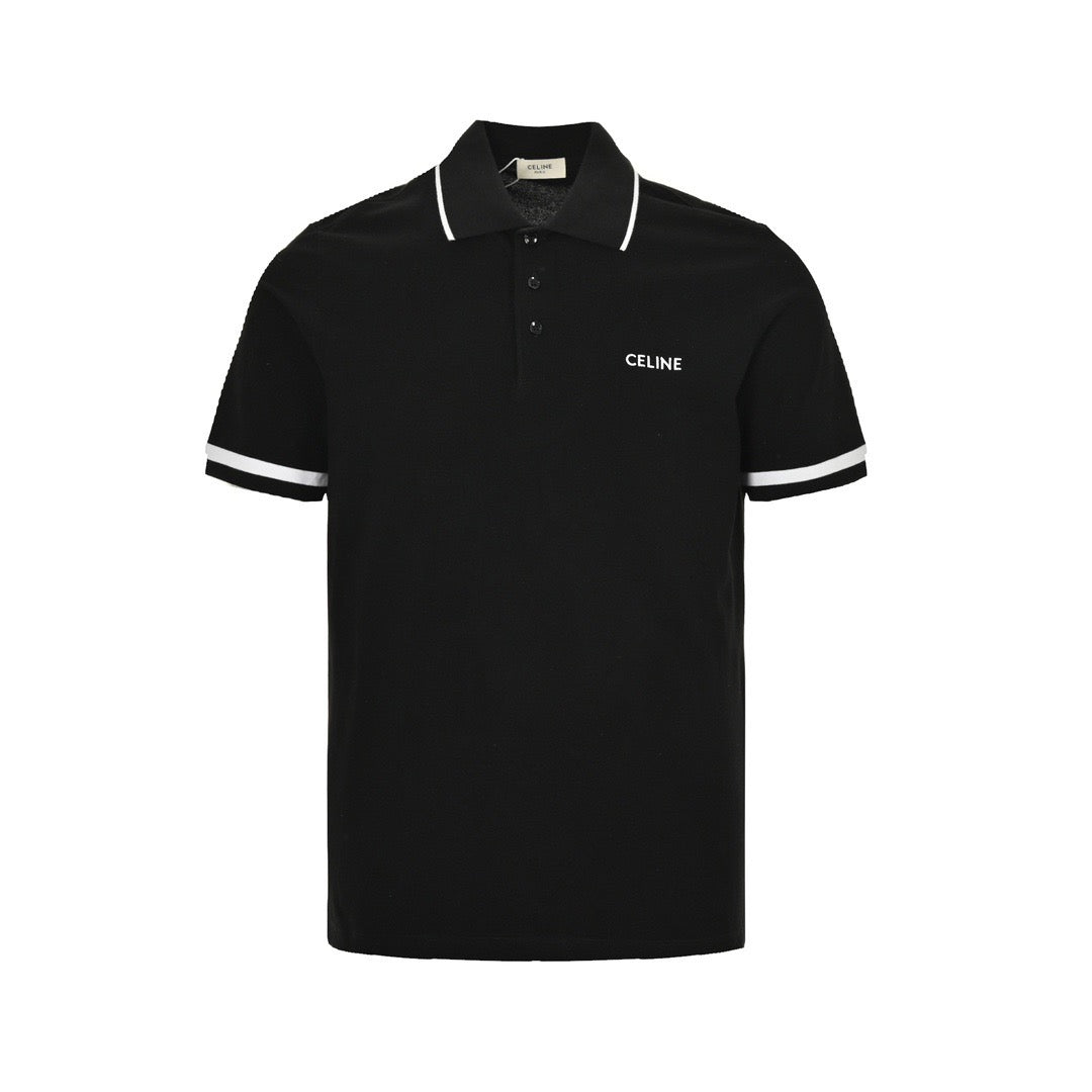Celine classic embroidered small label Polo short sleeves