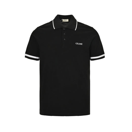 Celine classic embroidered small label Polo short sleeves
