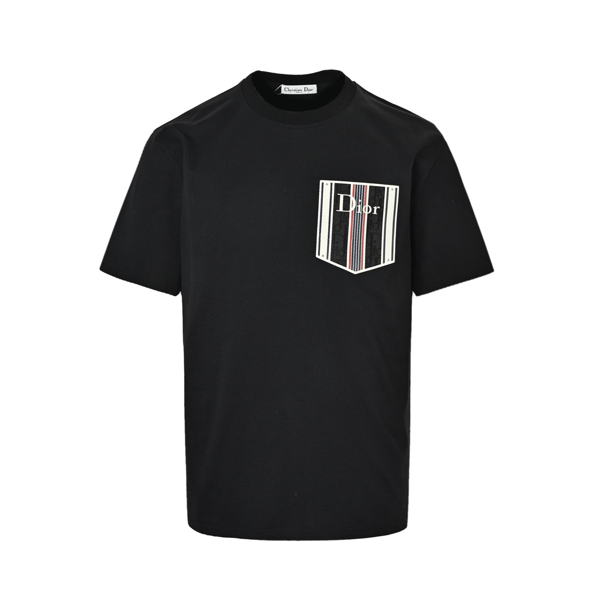 Dior 26ss striped jacquard fake pocket short sleeves