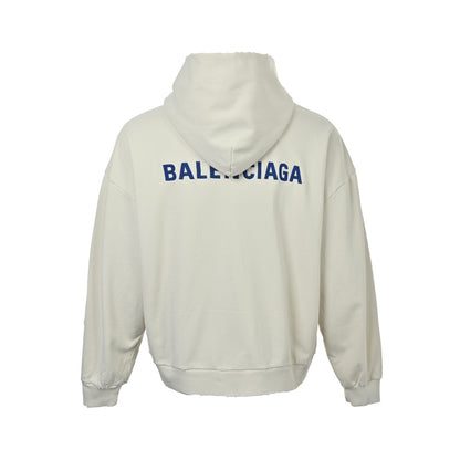 Balenciaga/Balanciaga 25Fw front and back letter embroidered zipper hooded sweatshirt