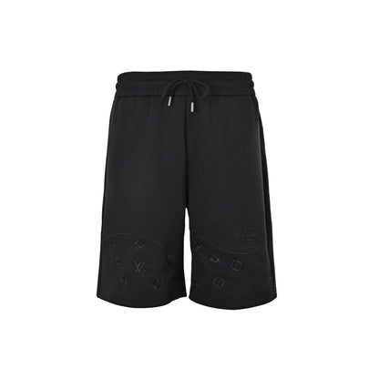 Louis Vuitton hem dark pattern half-length presbyopic embroidered shorts