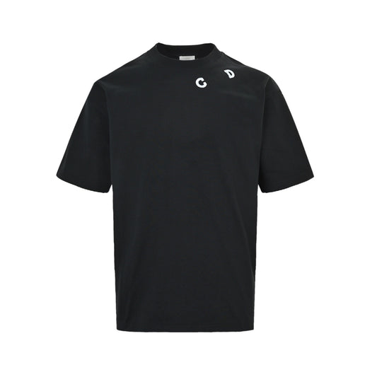 Dior CD slogan letter embroidered short sleeves