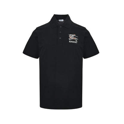 Burberry 26ss plaid embroidered war horse Polo short sleeves