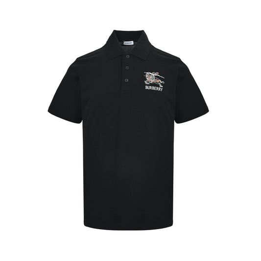Burberry 26ss plaid embroidered war horse Polo short sleeves