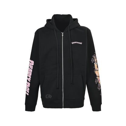 Chrome Hearts/Chrome Heart black and pink bikini print hooded jacket